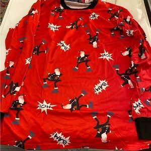 PatPat Red Santa Print Men's pj set